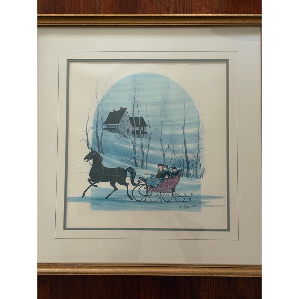 P. Buckley Moss Framed‎ Signed & Numbered "Family Ride" Litho Print 385/1000
